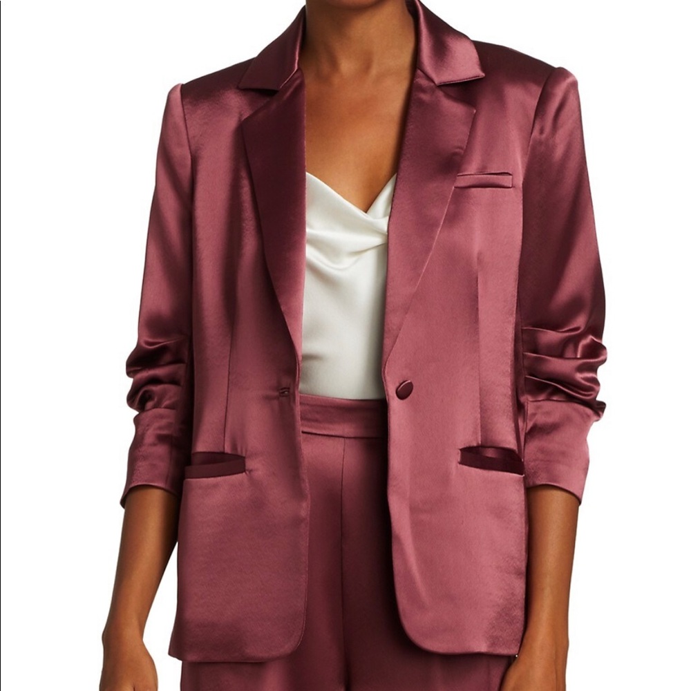 Cinq á Sept Khloe rose satin blazer